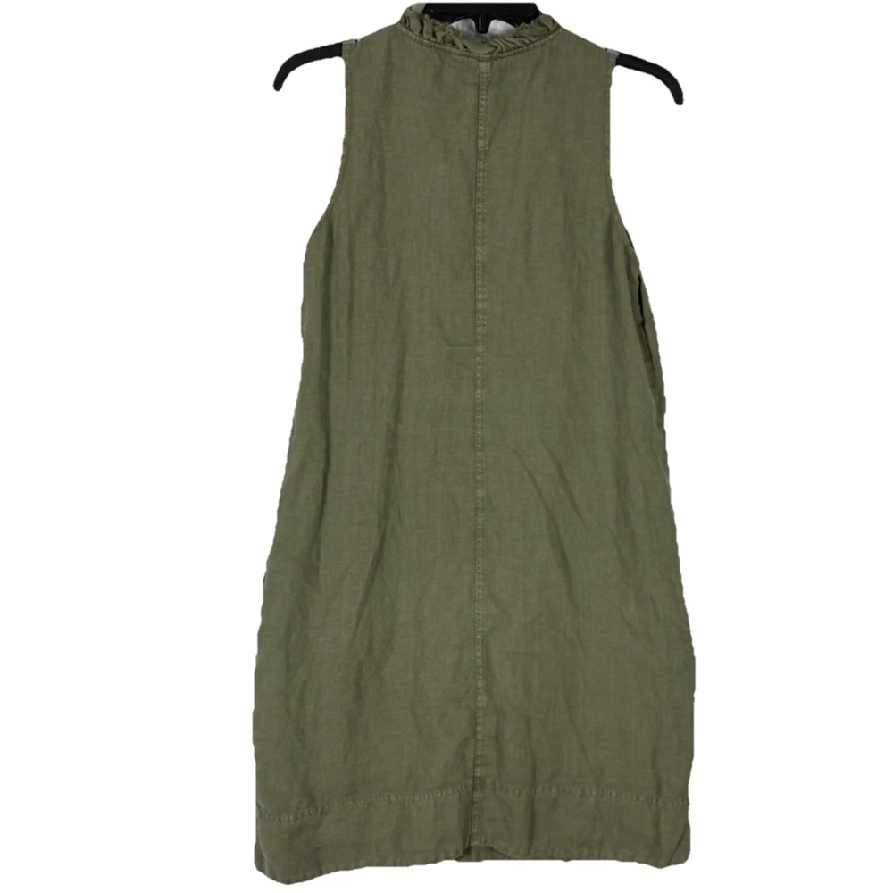 Nwot Tommy Bahama Dress Size XS Green Linen Two Palms Double Ruffle Beachy Yacht - Picture 2 of 6